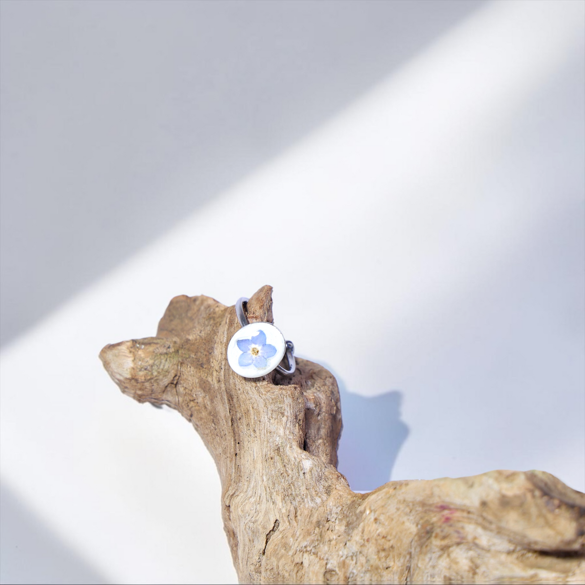 Forget-Me-Not Botanical Stainless Steel Ring
