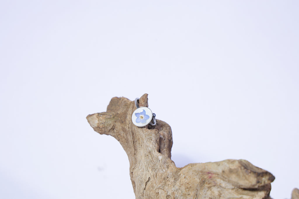 Forget-Me-Not Botanical Stainless Steel Ring