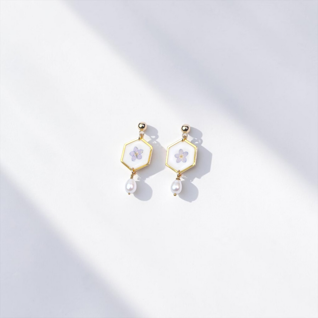 Forget-Me-Not & Pearl Earrings