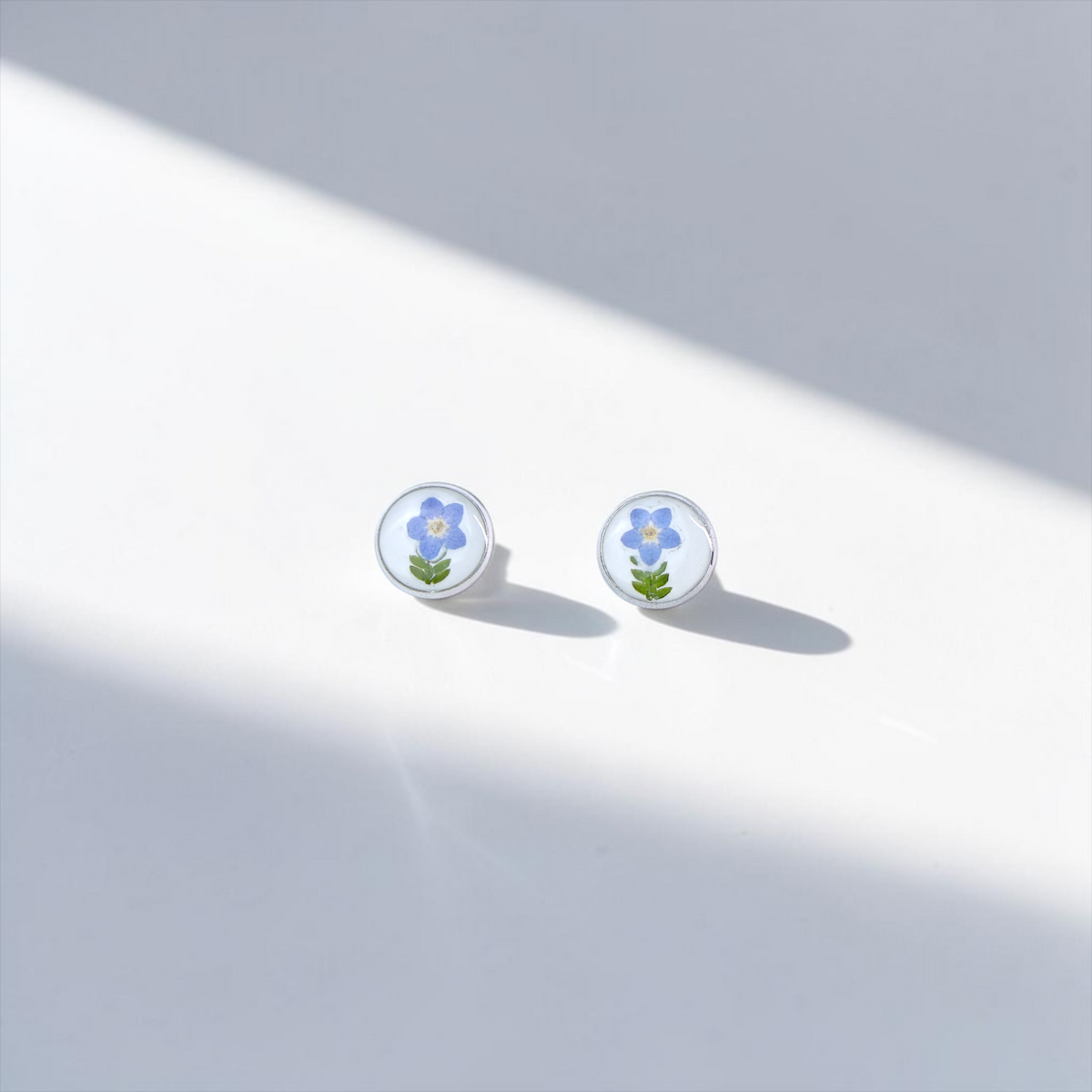 Forget-Me-Not & Fern Minimalist Studs