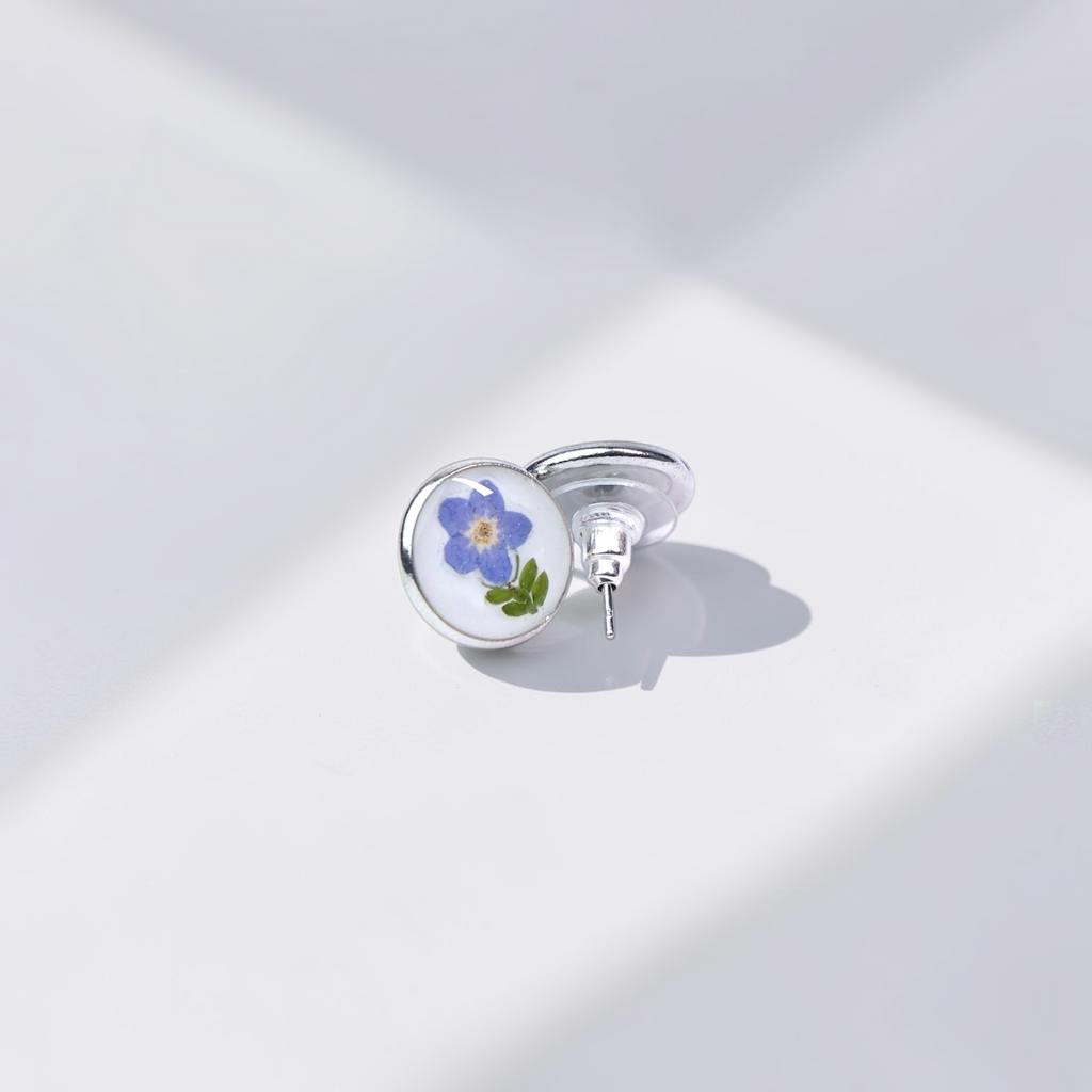 Forget-Me-Not & Fern Minimalist Studs