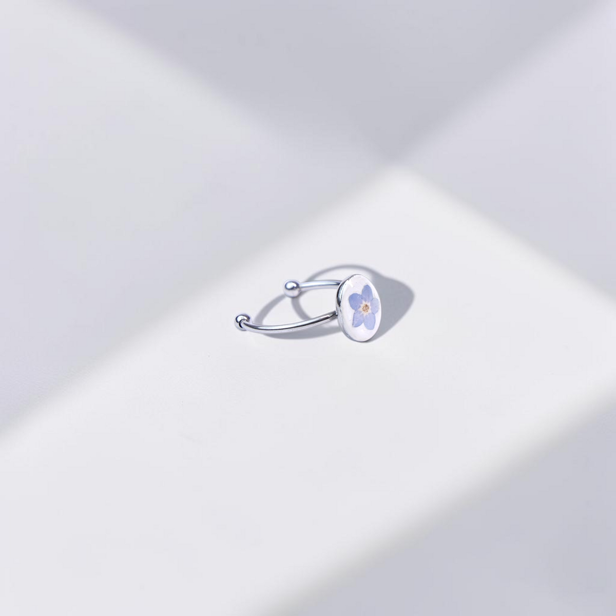 Forget-Me-Not Botanical Stainless Steel Ring