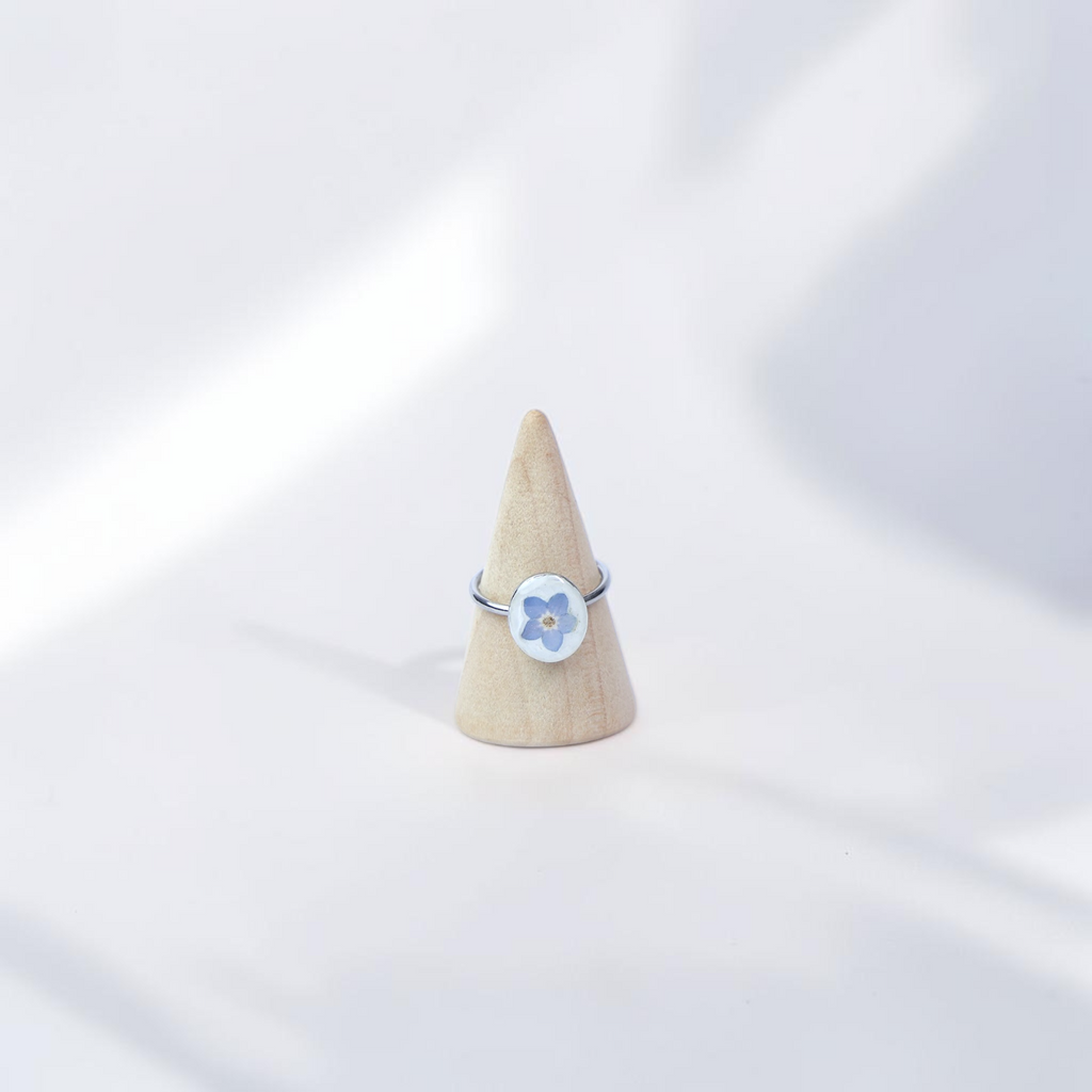 Forget-Me-Not Botanical Stainless Steel Ring