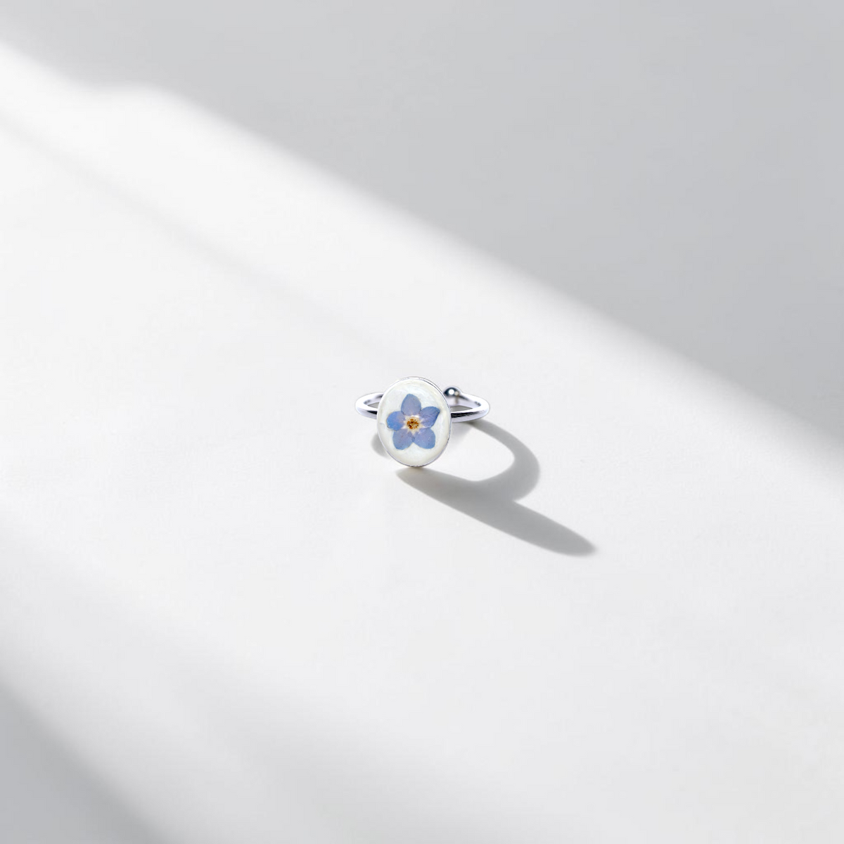 Forget-Me-Not Botanical Stainless Steel Ring