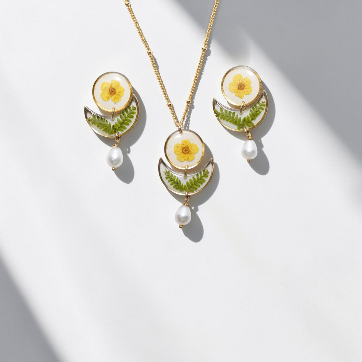 Plum Blossom Necklace + Earring Set