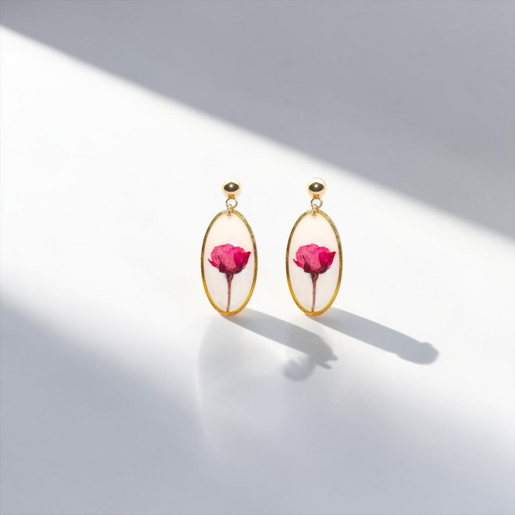 Rose Necklace + Earrings Set