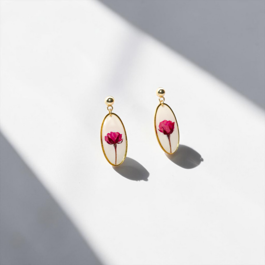 Rose Necklace + Earrings Set