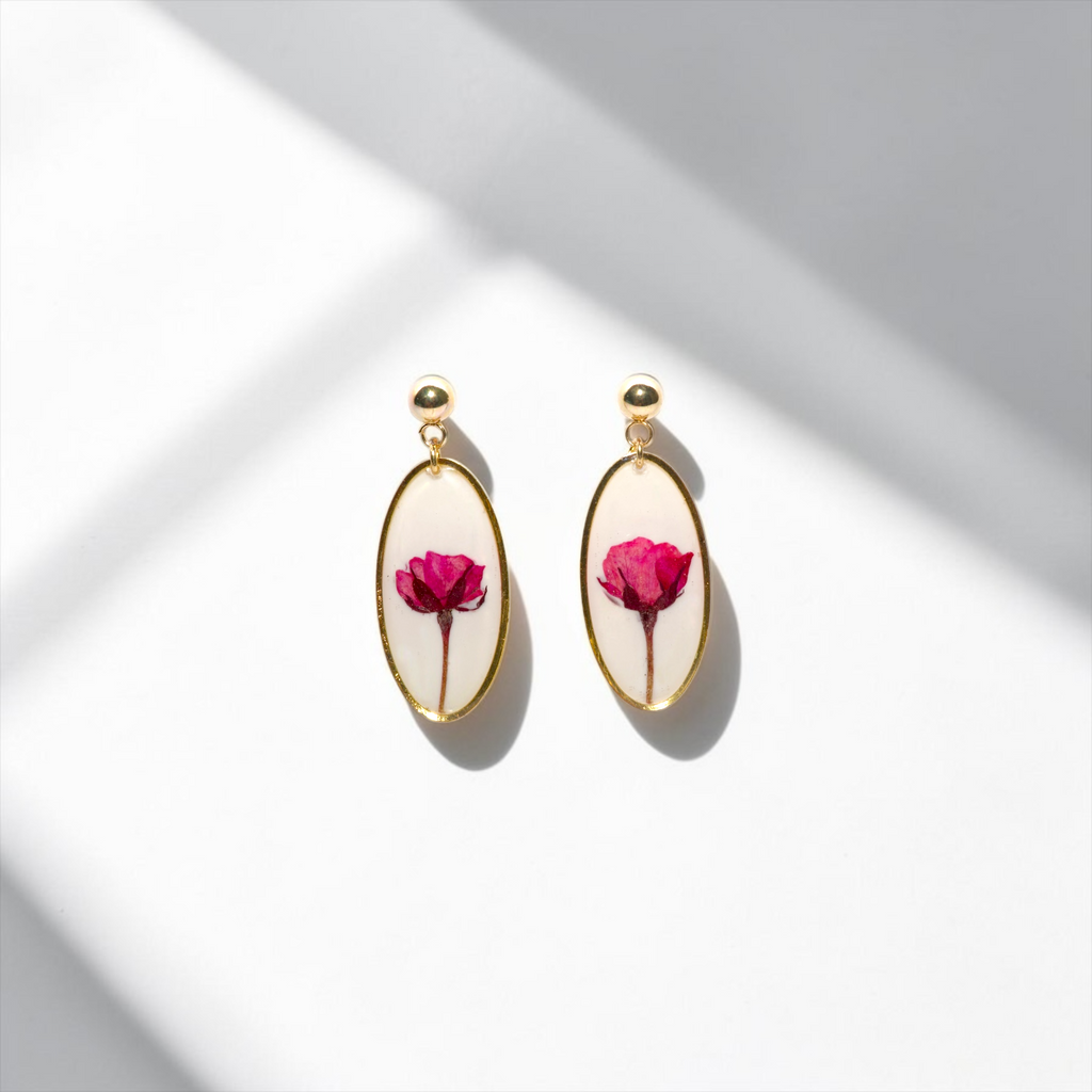 Rose Necklace + Earrings Set
